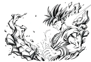 legendary dragonball z scene with energy aura and power effects tattoo idea