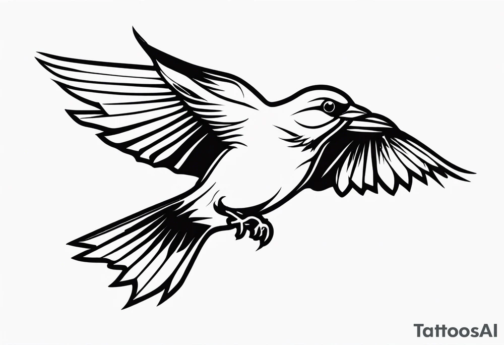 Flying sparrow tattoo idea