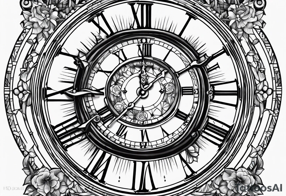 Hand of time clock 4:08pm tattoo idea
