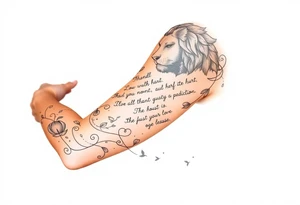 Leo who is hurt and trying to recover from addiction with quotes tattoo idea