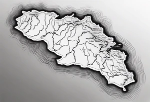Hawaiian islands 3D map tattoo idea