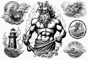 poseidon calling a storm tattoo idea