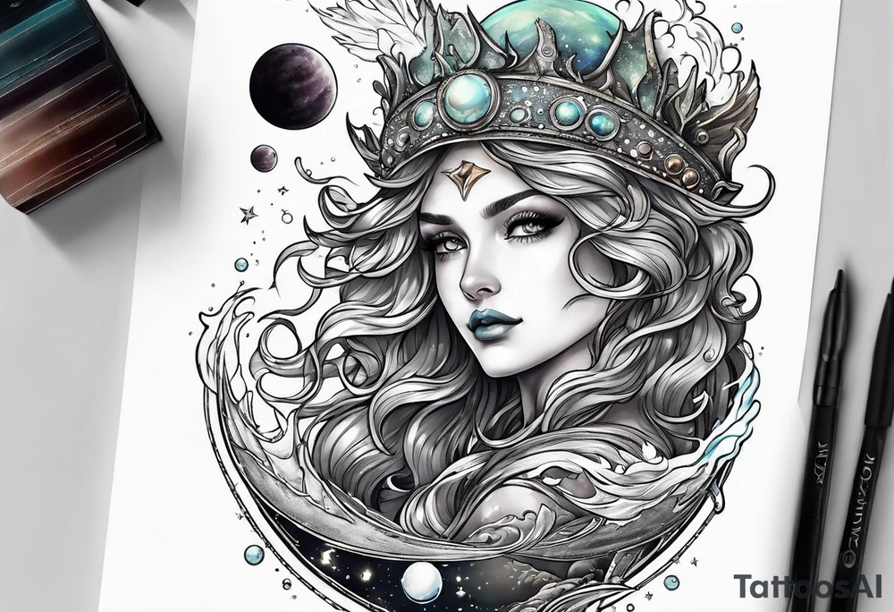 Neptune planet tattoo idea