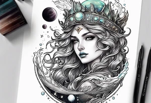 Neptune planet tattoo idea