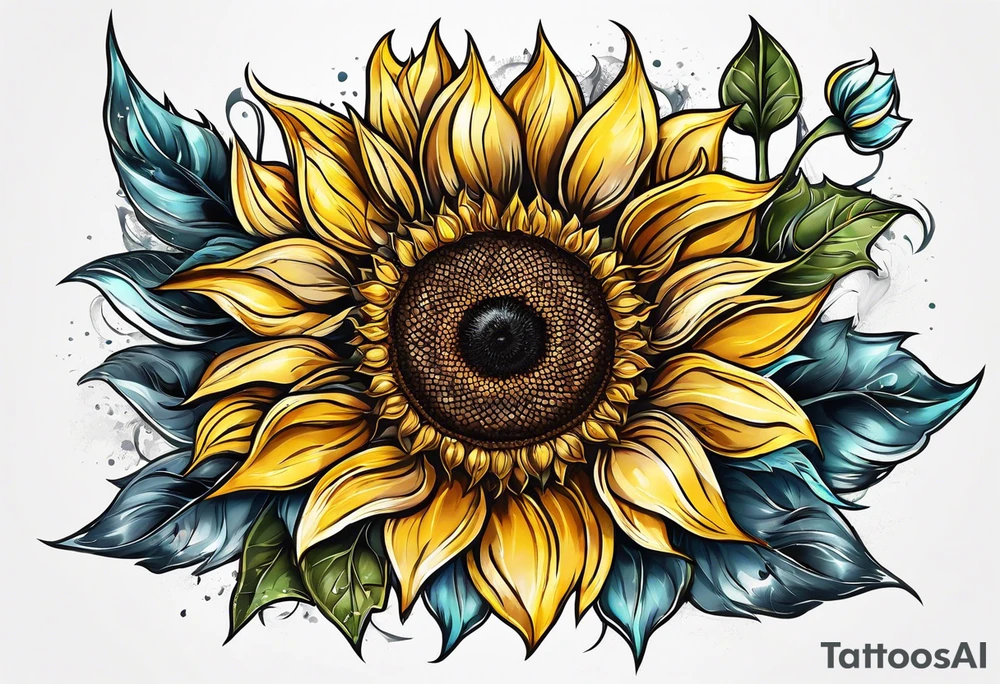 Sunflower for a male tattoo tattoo idea