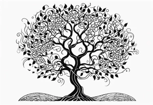A tree reaching the sky with the roots reaching hell, having a snake around it. All based on Carl Jung ideas. tattoo idea