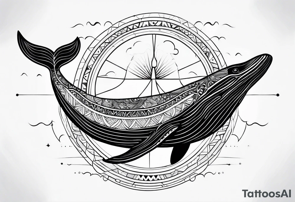 nordic geometric whale tattoo idea