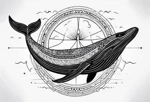nordic geometric whale tattoo idea