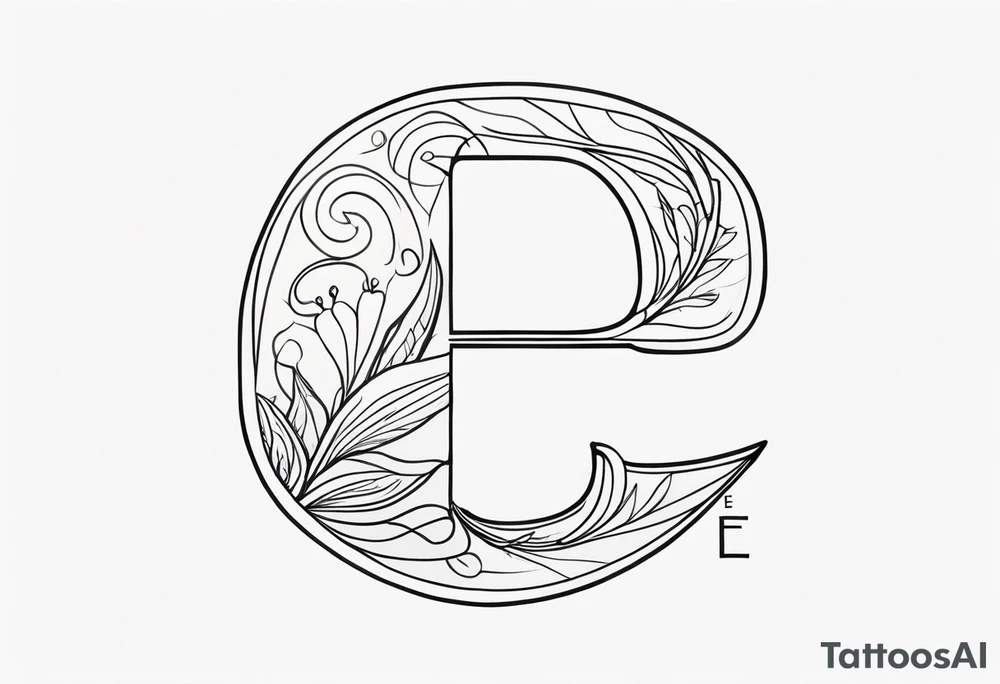 letter E tattoo idea