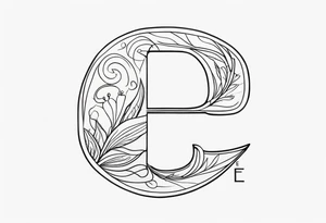 letter E tattoo idea