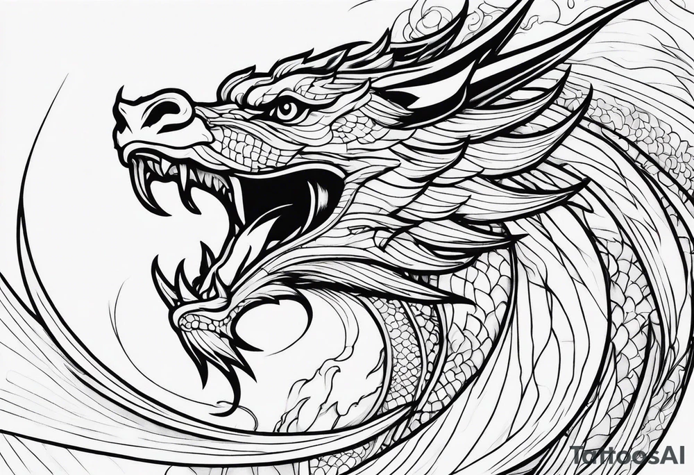 roaring dragons tattoo idea