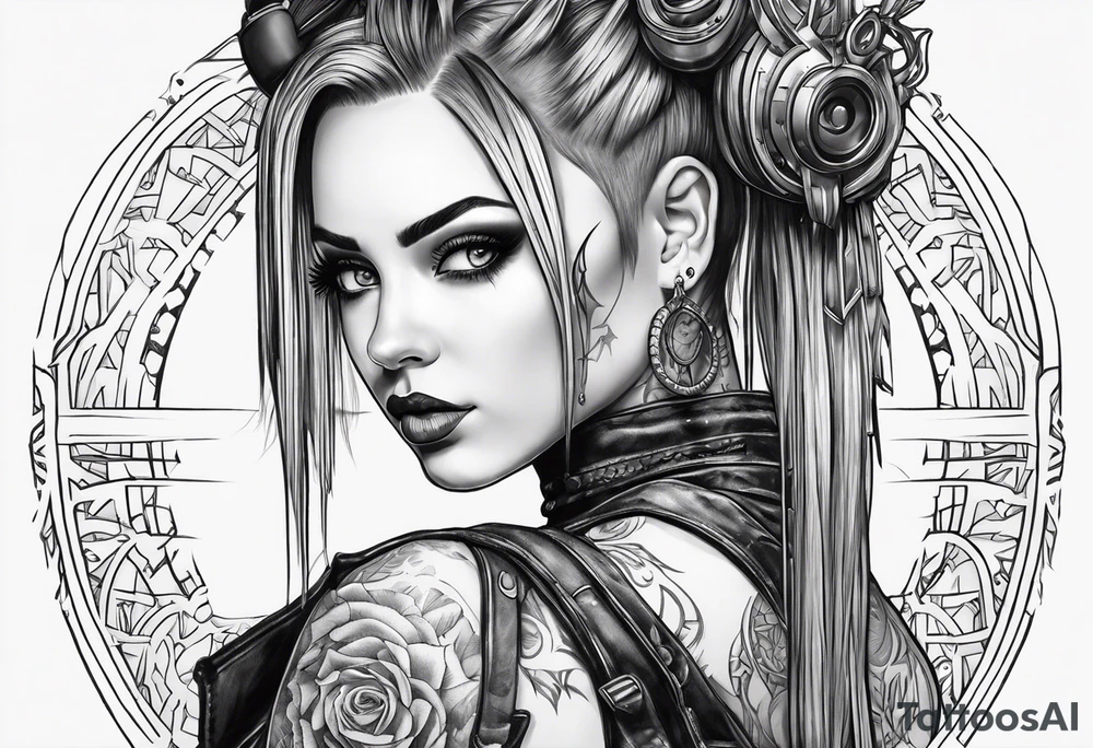 Cyber goth tattoo idea