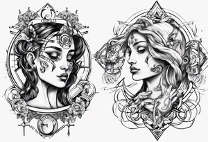 Gemini and compas tattoo idea