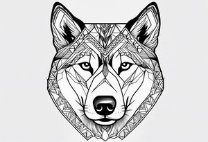 serious Siberian Husky tattoo idea