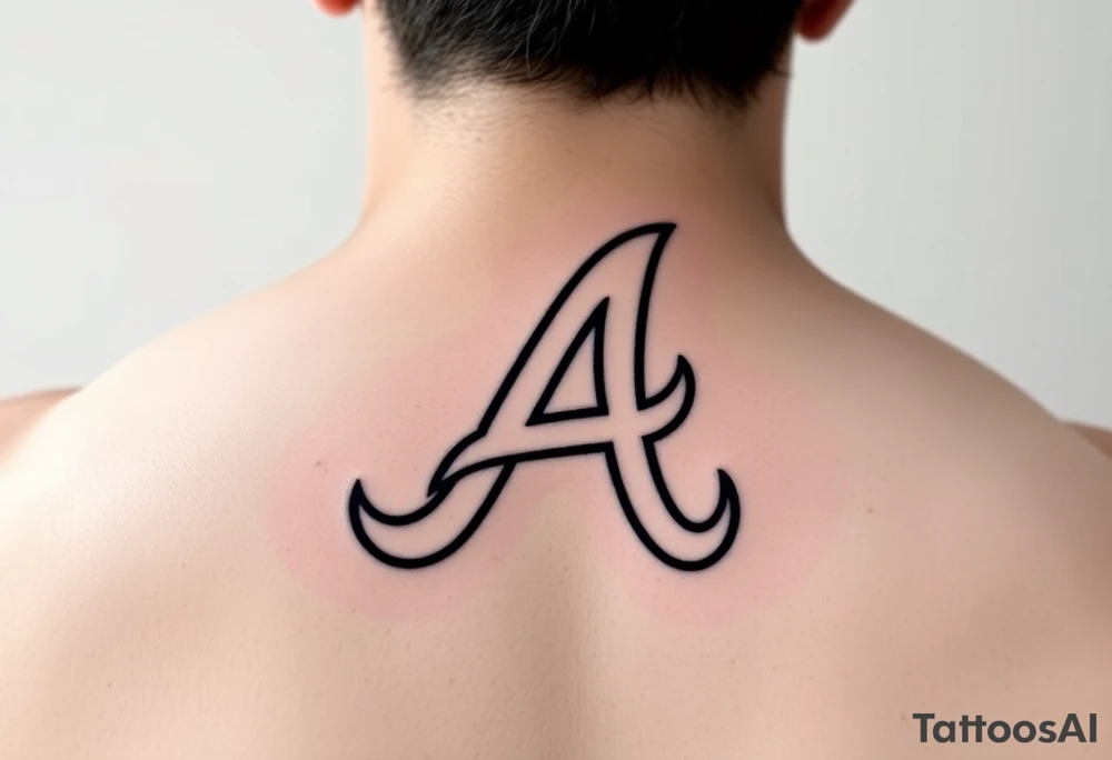 Atlanta Braves letter logo “A” with 3D skyline incorporated in the letter tattoo idea