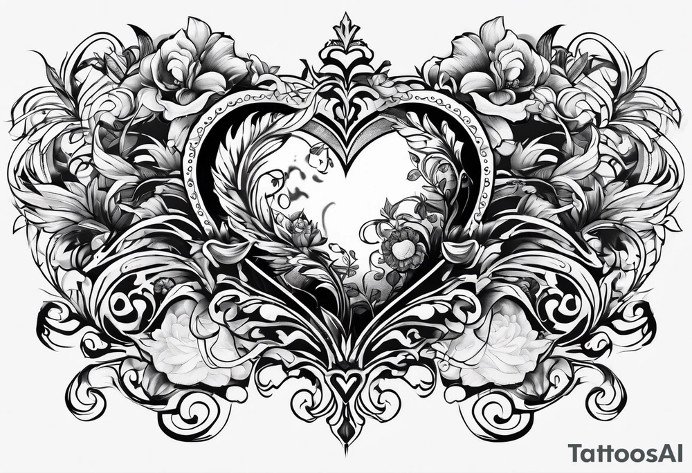 Back tattoo exposing heart tattoo idea