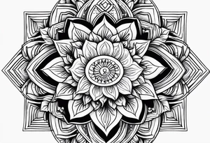 sun flower diamond fire tattoo idea