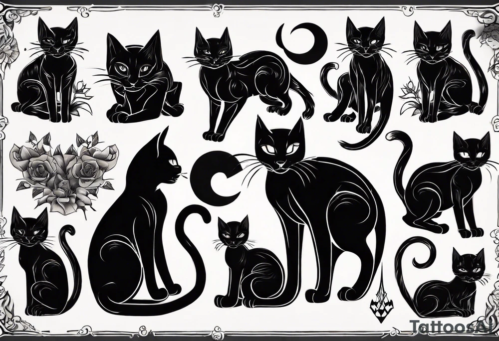 black cat tattoo idea