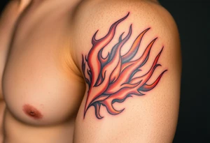 huge and large powerfull flames tattoo idea