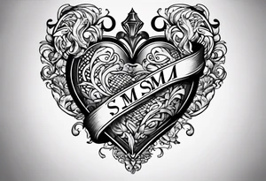 Heart with the letters s and m tattoo idea
