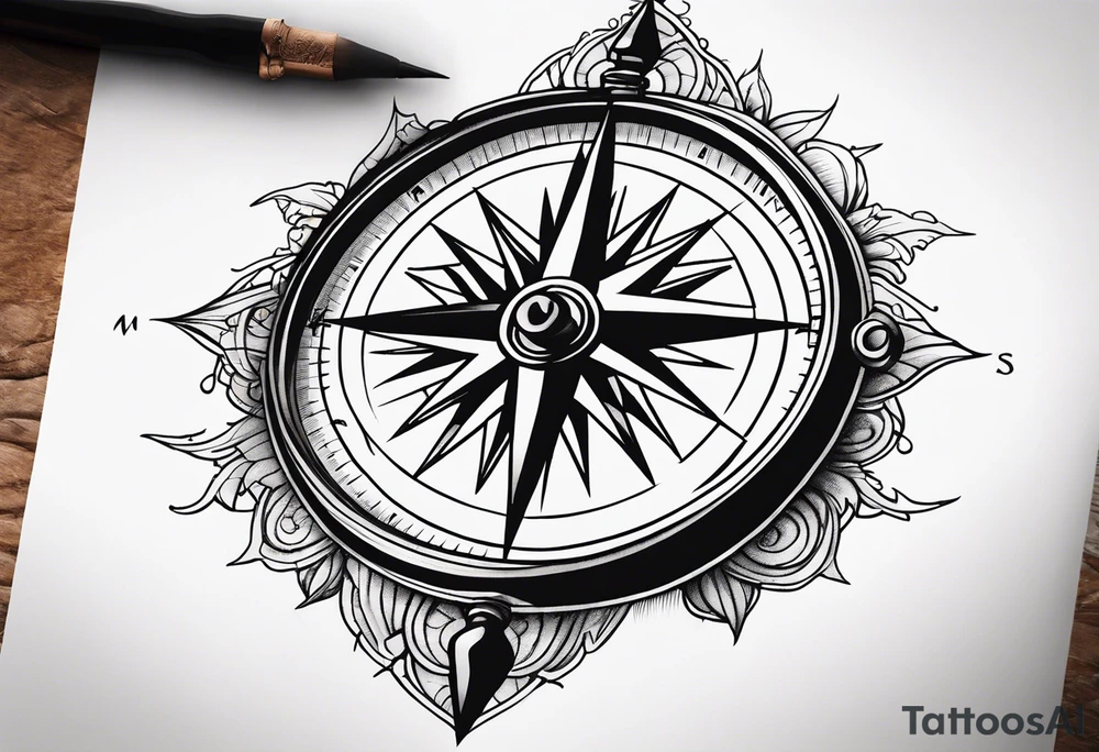 compass tattoo idea