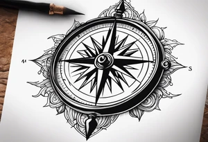 compass tattoo idea