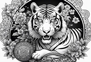 chinesische Mauer mit Tiger Ratte und schlange tattoo idea
