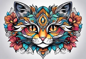 cute kitty face tattoo idea