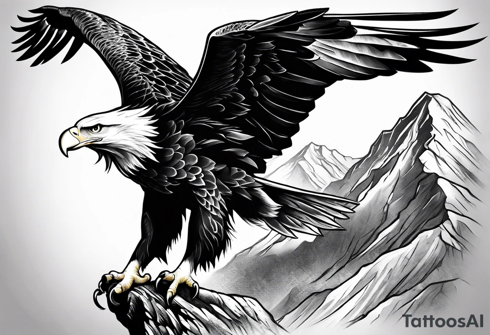 eagle fighting predators tattoo idea