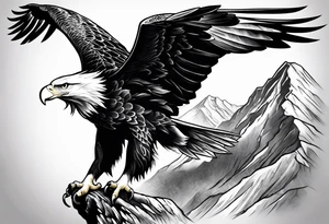 eagle fighting predators tattoo idea