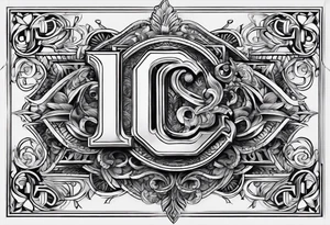 small fine line art with the letters L and C without brackground. focus is on the letters tattoo idea