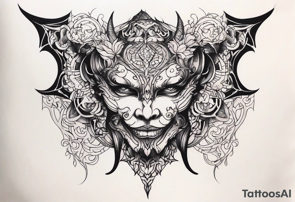 underboob tattoo demon tattoo idea