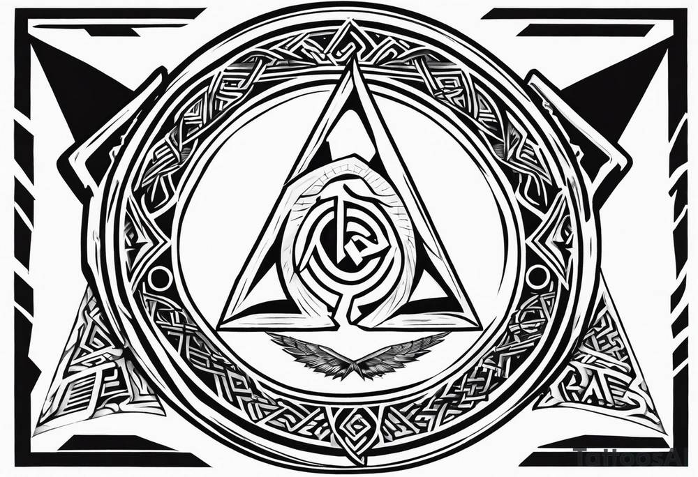 Valhalla shield valknut sword axe tattoo idea