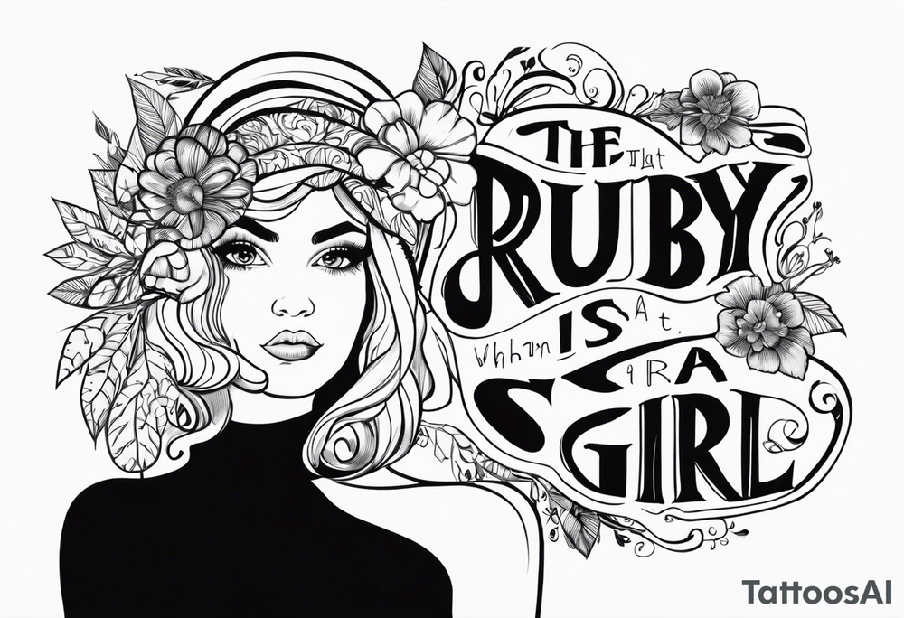 Text that says Ruby Whitman is a stinky girl tattoo idea