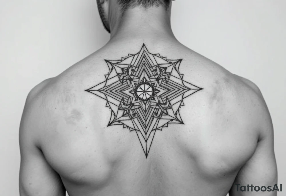 Make me a feminine sacred geometry piece the gift of feeling of feminine divine make the peace truly bold and three dimensional make it pop out and dynamic you truly unique make the image not on skin but as a drawn image that goes on the shoulder and covers the arm down to the elbow tattoo idea