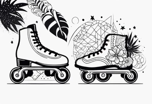 girls fancy roller skating tattoo idea