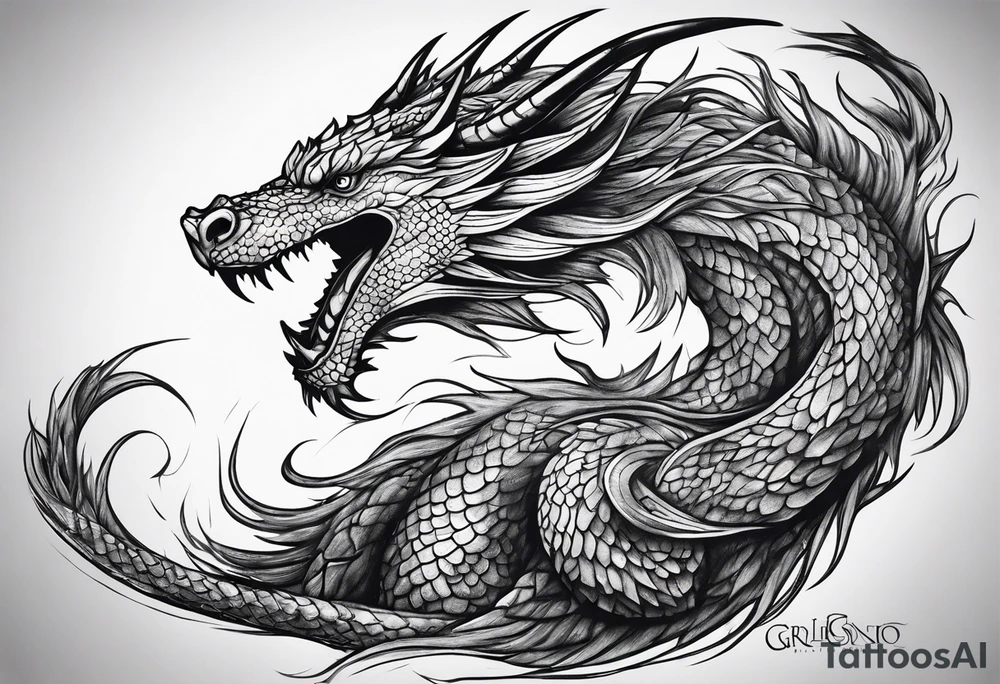 Game of thrones style dragon tattoo idea