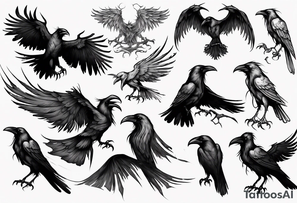 Demon Raven tattoo idea
