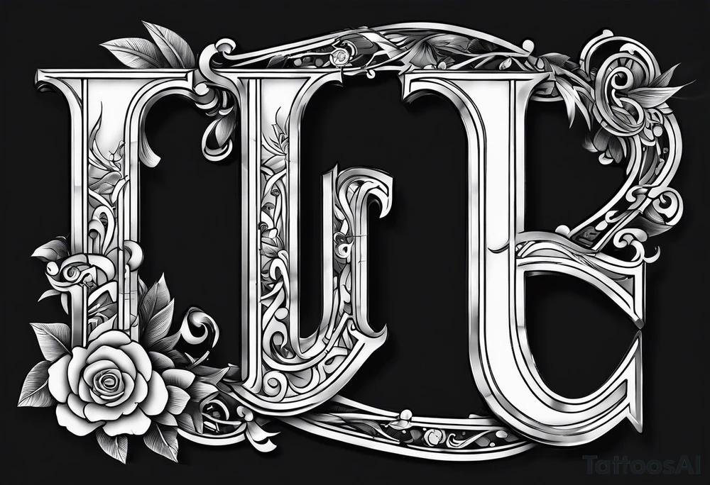 Make a shape by combining letters "EUB" tattoo idea
