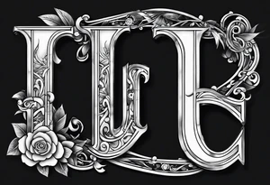 Make a shape by combining letters "EUB" tattoo idea