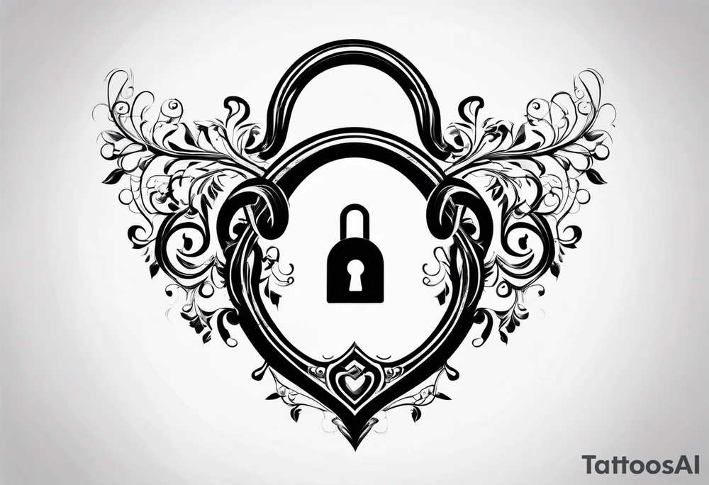Simple Infinity symbol with lock and key tattoo idea