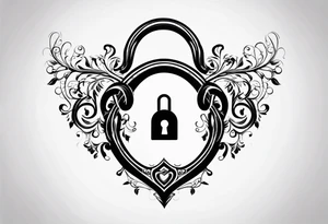 Simple Infinity symbol with lock and key tattoo idea