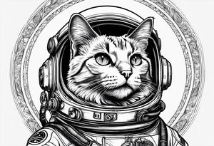 astronaut cat tattoo idea