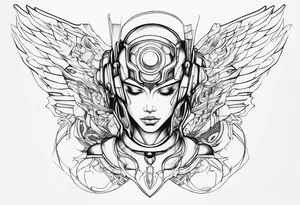 cyborg angel tattoo idea