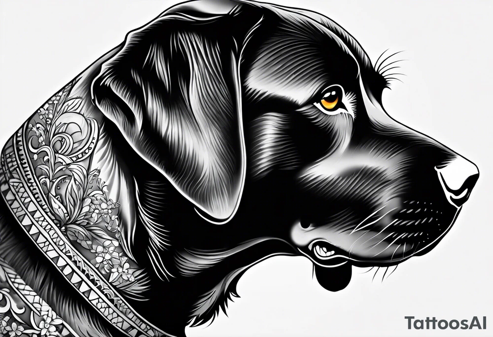 Black Labrador tattoo idea