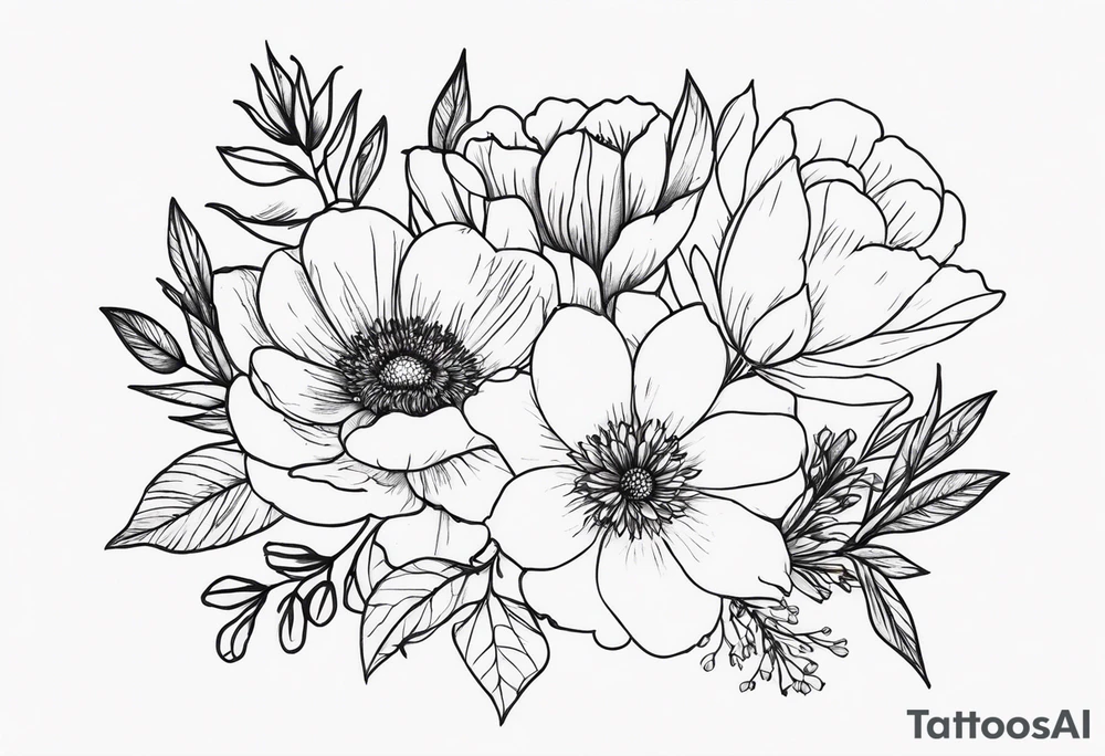 birth flowers tattoo idea