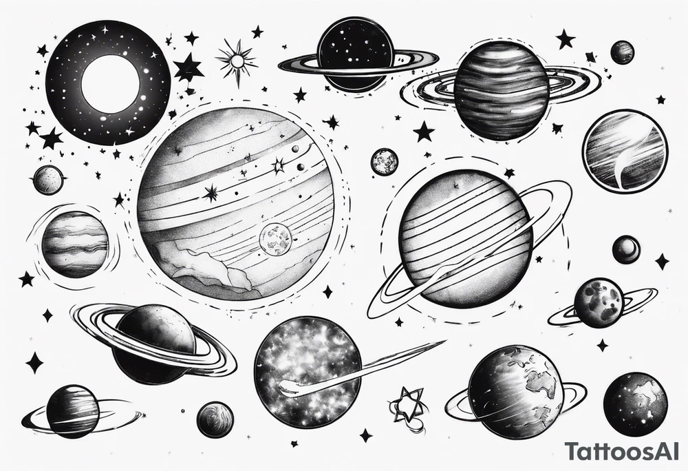 solar system tattoo idea
