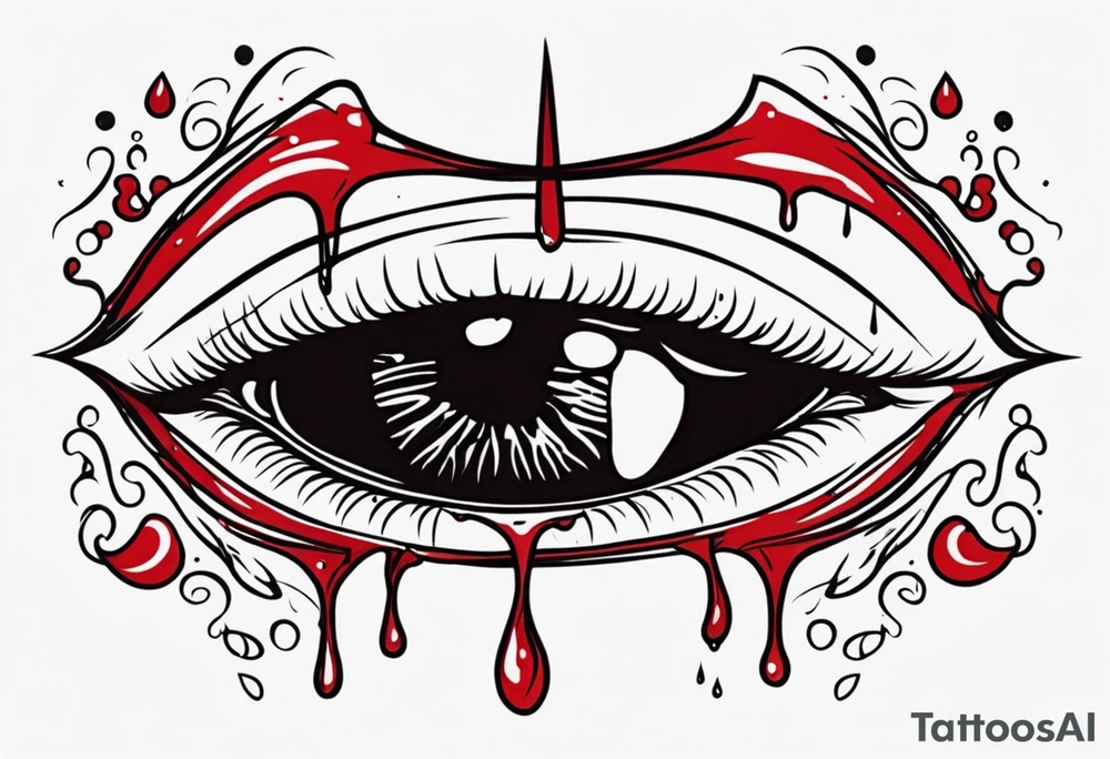 Bleeding tear flows tattoo design tattoo idea