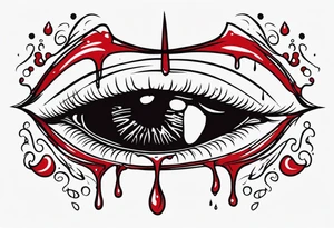 Bleeding tear flows tattoo design tattoo idea
