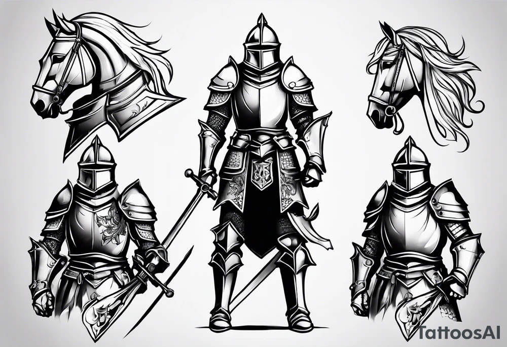 knight with heavy armor tattoo idea